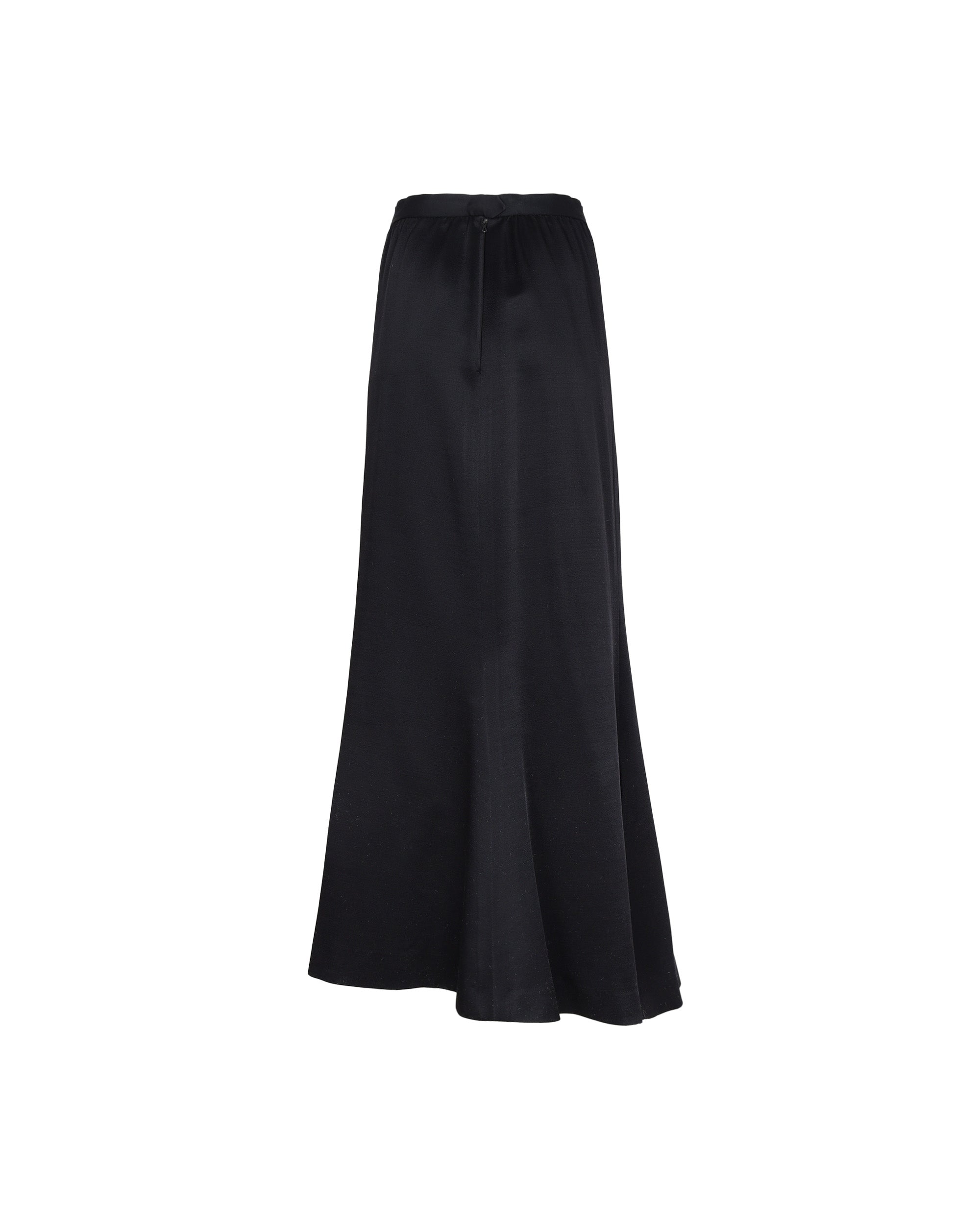 Yves Saint Laurent Rive Gauche 1970s Bias Cut Black Maxi