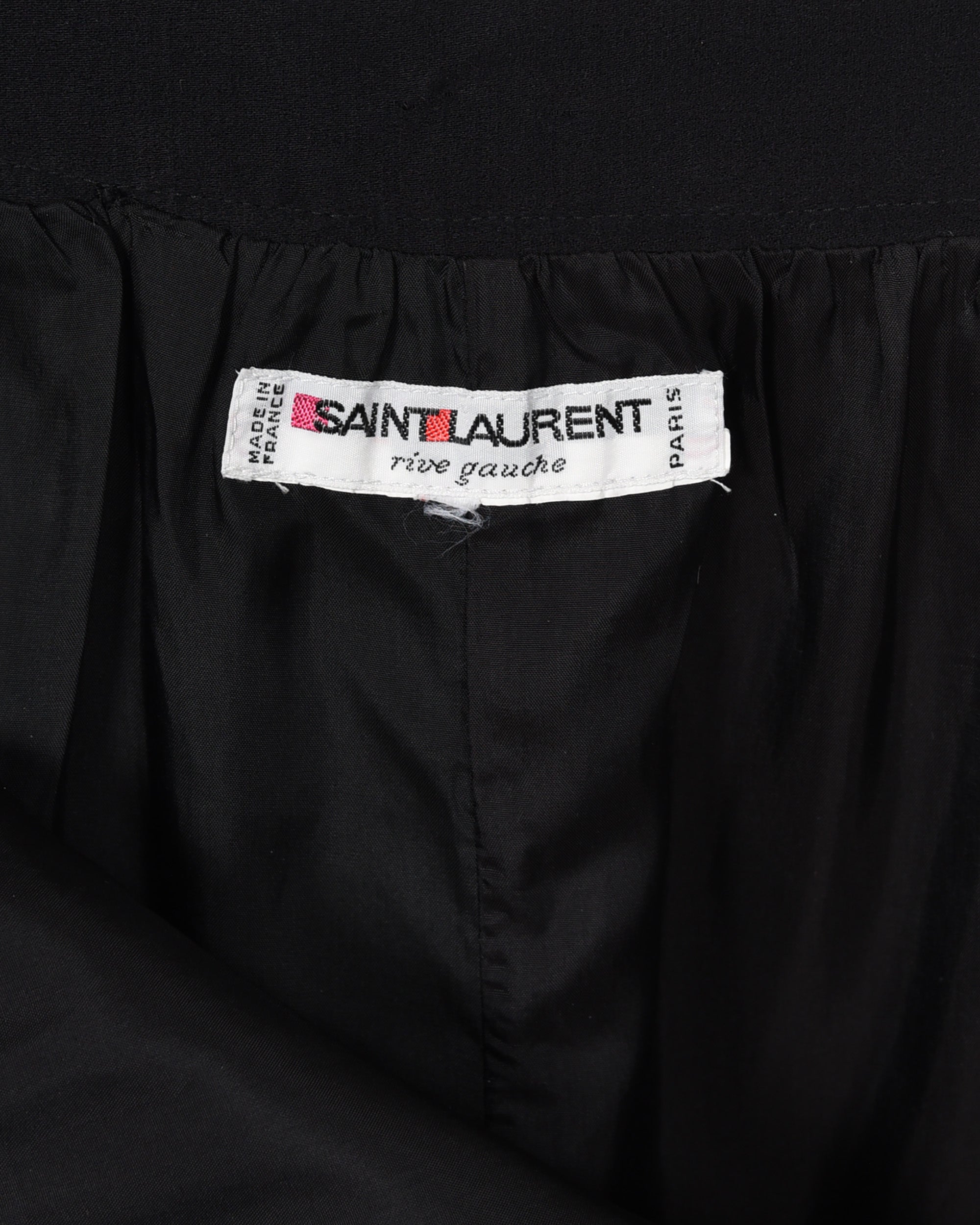 Yves Saint Laurent Rive Gauche 1970s Bias Cut Black Maxi