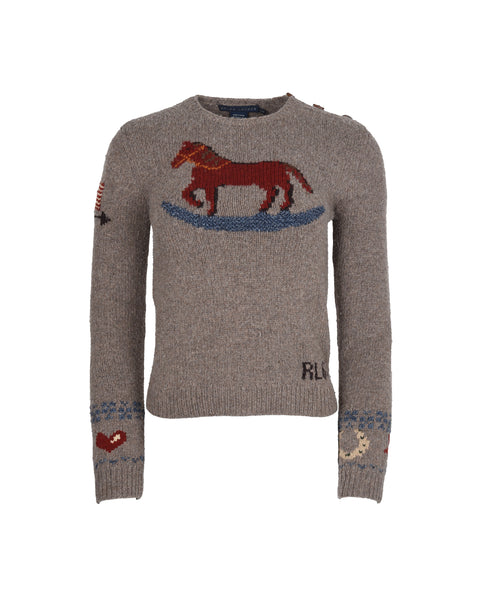 Vintage Ralph Lauren 1980s 'Rocking Horse' Sweater with Iconic