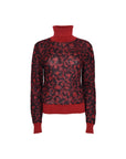 1980s – Missoni Black and Red Sweater with Poet Sleeves and Cinch Bottom. Shoulder: 17", Bust: 20", Waist: 15.5"