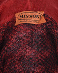 1980s – Missoni Black and Red Sweater with Poet Sleeves and Cinch Bottom. Shoulder: 17", Bust: 20", Waist: 15.5"