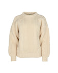 Chunky Knit White Sweater made of Wool. Shoulder: 16", Bust: 20.5", Hip: 16"