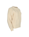 Chunky Knit White Sweater made of Wool. Shoulder: 16", Bust: 20.5", Hip: 16"