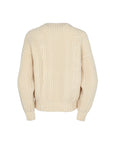 Chunky Knit White Sweater made of Wool. Shoulder: 16", Bust: 20.5", Hip: 16"