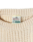 Chunky Knit White Sweater made of Wool. Shoulder: 16", Bust: 20.5", Hip: 16"